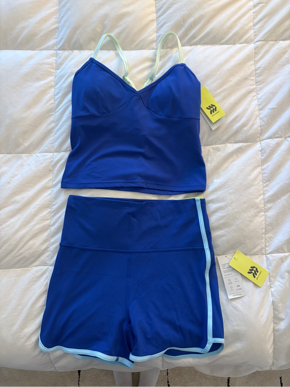 NWT all in motion tank & biker shorts
